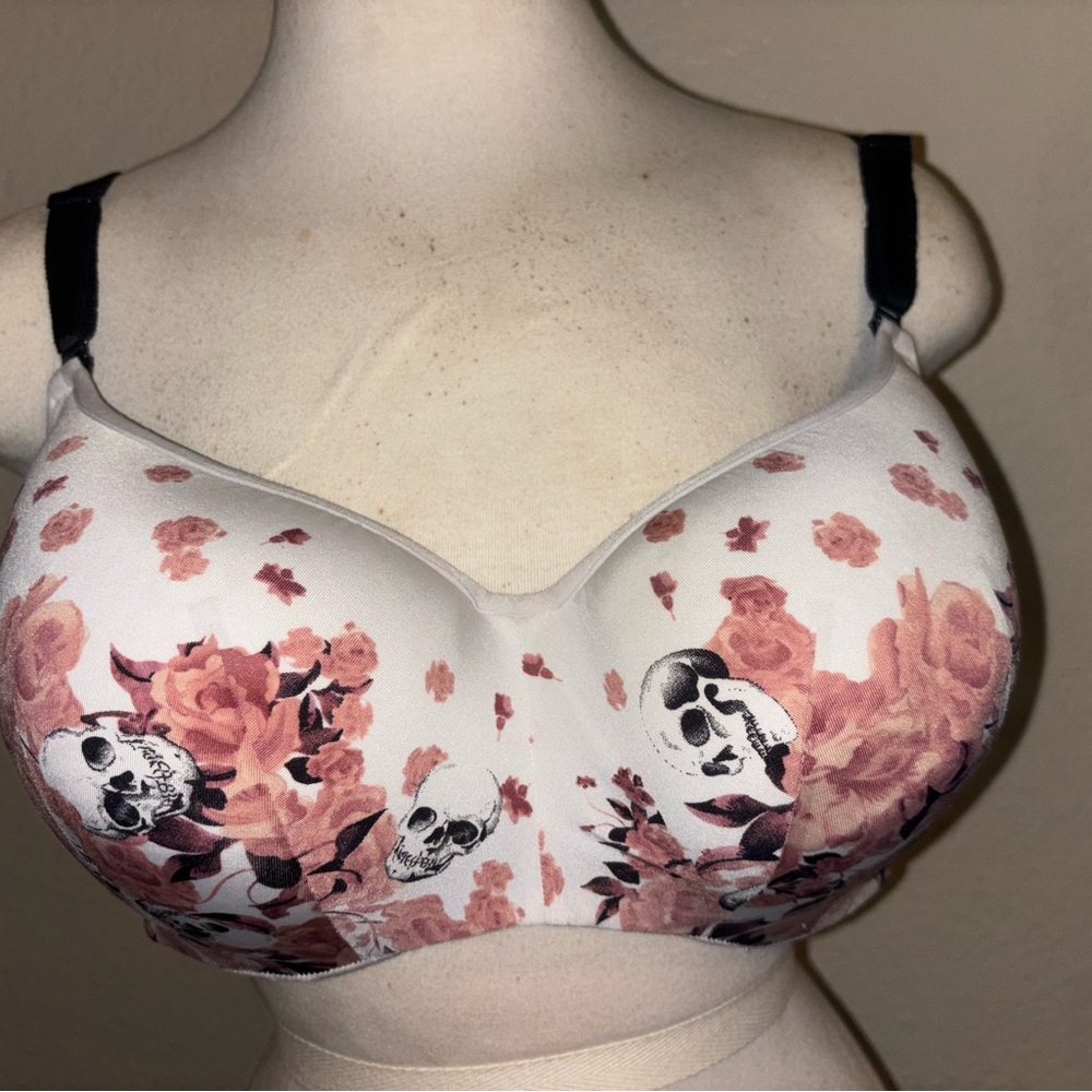 Torrid Curve Floral Skull Bra 44C